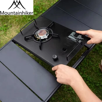 MOUNTAINHIKER Folding Camping IGT Table – Lightweight Wood BBQ Grill Table, Removable Outdoor Picnic & Fishing Table 1