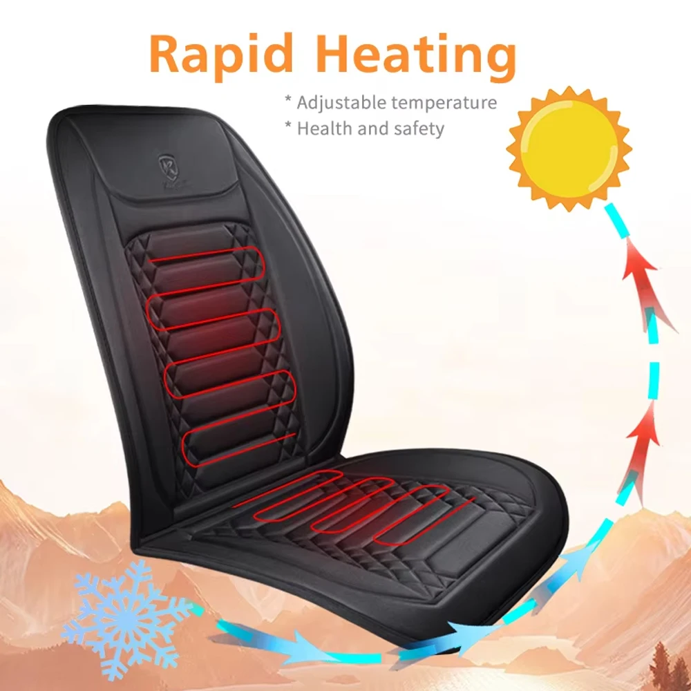 Winter Heated Car Seat Cover 12V Heating Warmer Cushion Set