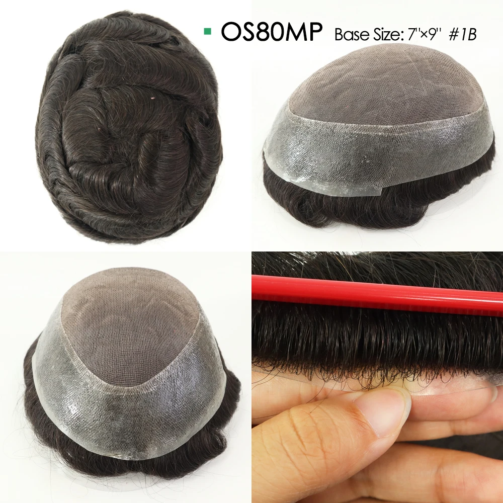 Mono Lace and PU Mens Toupee Different Size and Base Wig for Men Indian Hair Men's Capillary Prothesis Toupee human hair toupee