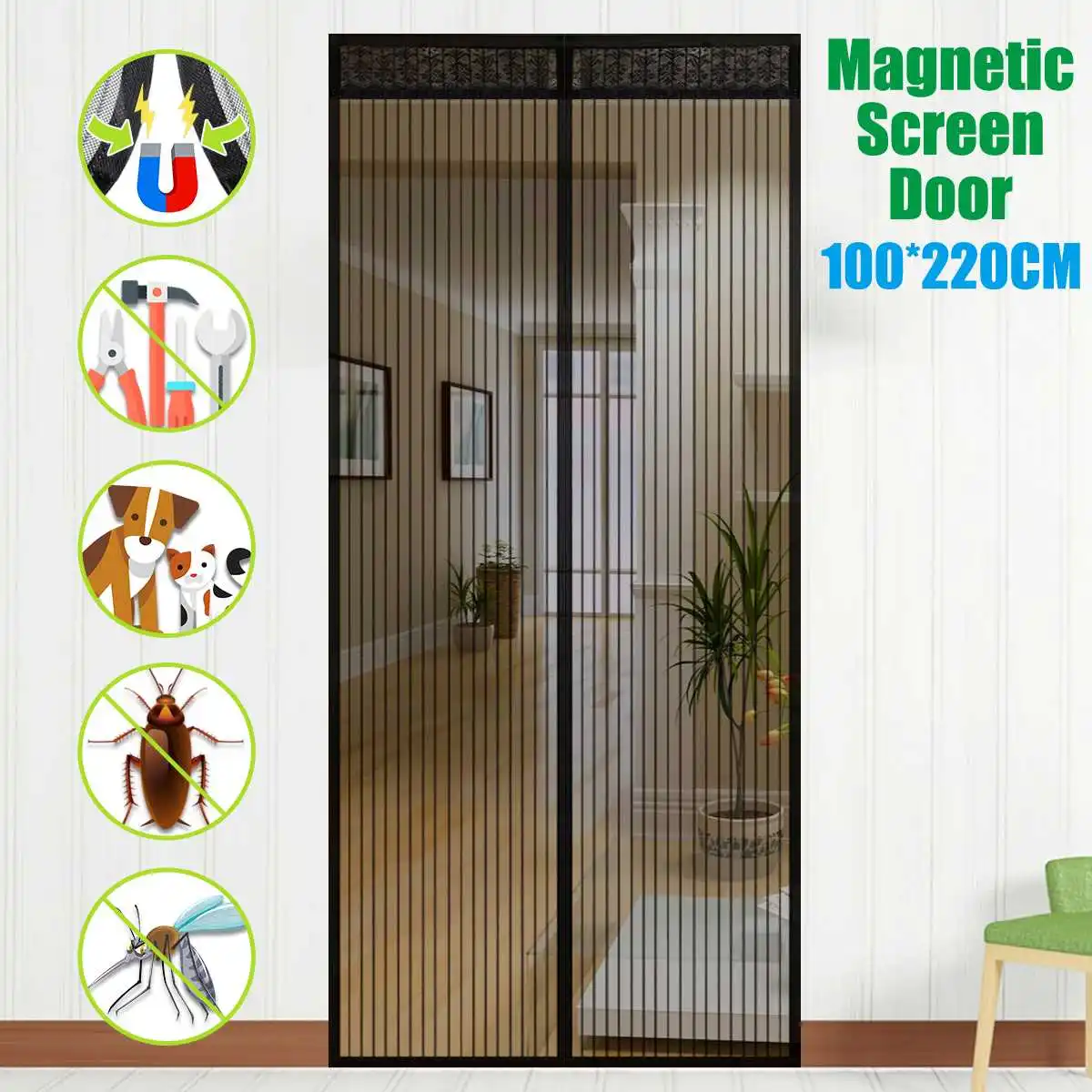 New Strong Door Curtain Net Door Anti Mosquito Insect Fly Bug