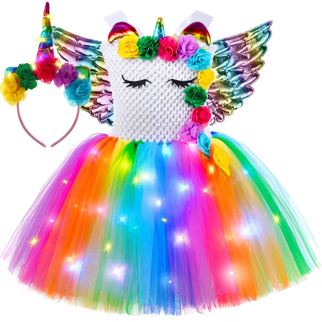 Licorne Princesse Tutu Robe pour filles Pour fête d'anniversaire,  Halloween, Carnaval, Thème Licorne Costume de licorne, Licorne de fleur