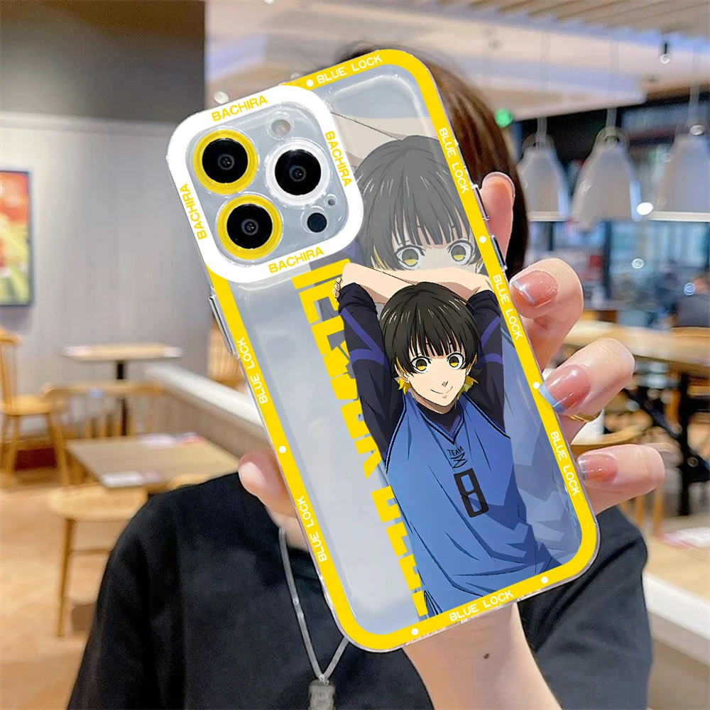 thumbnail image 1 of Funda de teléfono con bloqueo azul para iPhone, carcasa transparente de Anime de sangre caliente para iPhone 15, 14, 13, 12, 11, Mini Pro Max, X, XR, XSMax, 6S, 6, 7, 8 Plus, SE20, 1 of 5