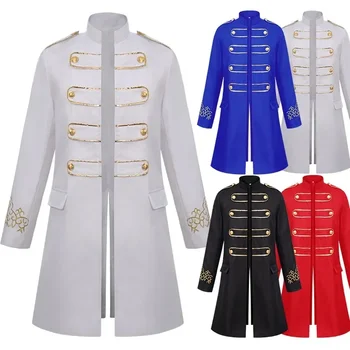 New European And American Phnom Penh Coat Fashion Steam Retro Embroidered Men's Stand-up Collar Clothing