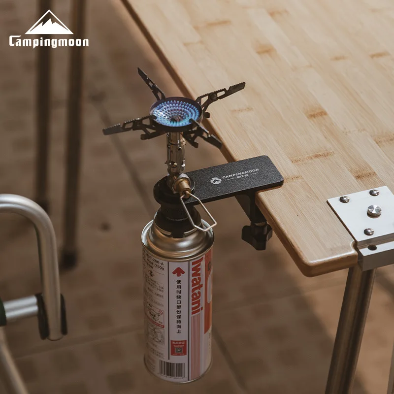 CAMPINGMOON Table Clamp For Screw-In Camping Stove Canisters - Lantern Pole Stand With Check Valve (Model Z18)