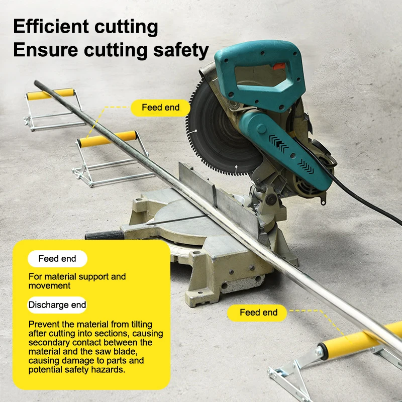 Versatile Material Rack Miter Saw Roller Support System; Adjustable and Collapsible Support Bracket Aid