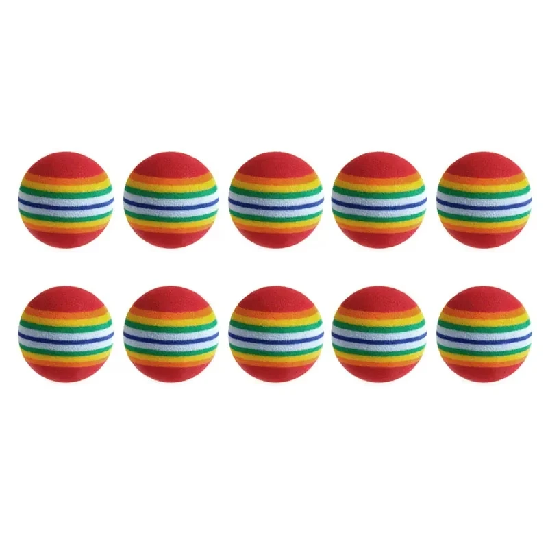10Pcs Colorful Cat Toy Ball Interactive Cat Toys Play Chewing Rattle Scratch Natural Foam Ball Training Pet Supplies 4.2CM