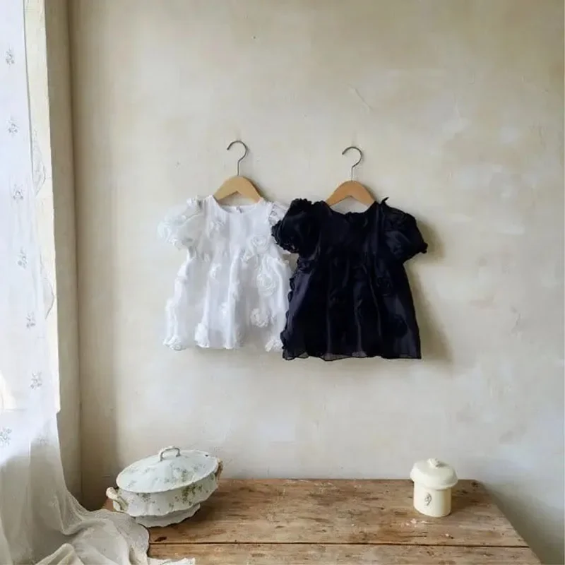 Cute Girls Summer Baby Bodysuit 3D Flower One Piece