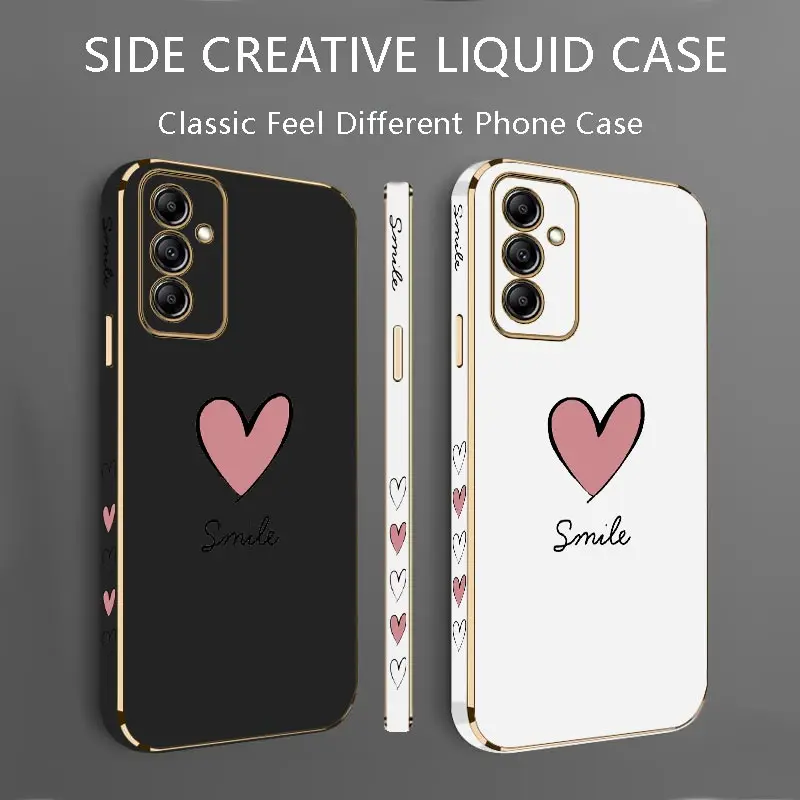 Big Pink Heart Luxury Plating Phone Case Cover