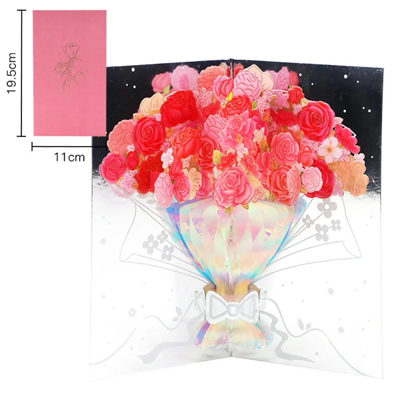 3D Creative Card for Wife and friend Valentines Day Gift Wedding Invitation Customized Card Thank You Postcard Greeting Cards Wedding Invitations Thank You Cards