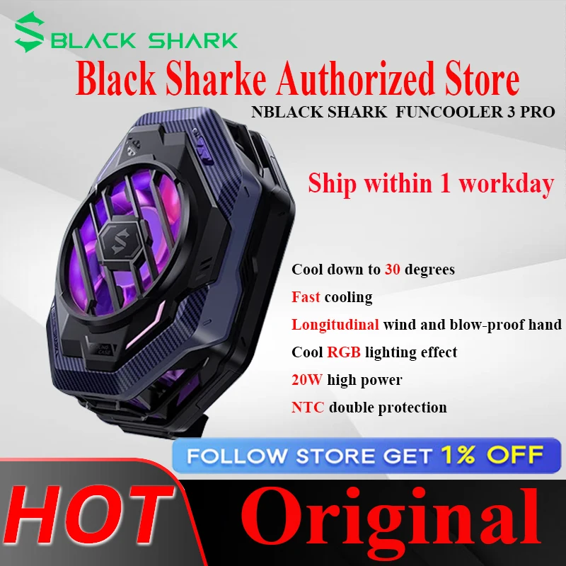 Original Black Shark Cooler 3 Pro 2 Pro Gaming Cooler FunCooler Smart ...