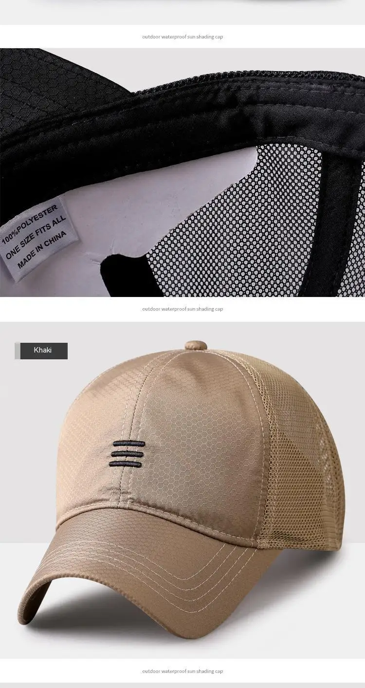 Oversize Big Head Man Plus Size Baseball Cap Spring Summer Thin Fabric Mesh Sun Hat Male Snapback M 55-59cm L 60-64cm