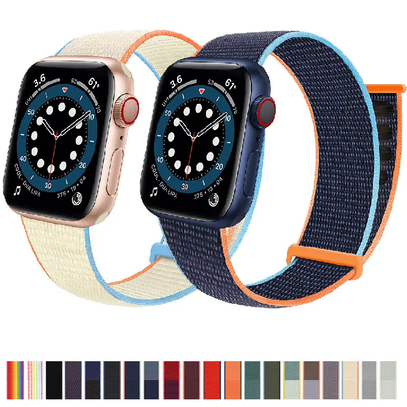 

Nylon Sport Compatible Strap for Apple Watch bracelet 44mm 40mm 42mm 38mm Strap for apple watch band for iWatch 7 6 5 4 3 SE