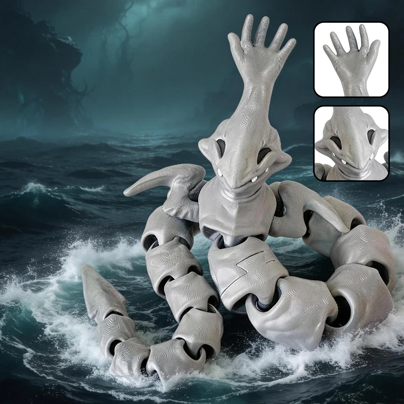 Deep Sea Monster Articulated Fidget Toy – Collectible Stress Relief Desk Creature