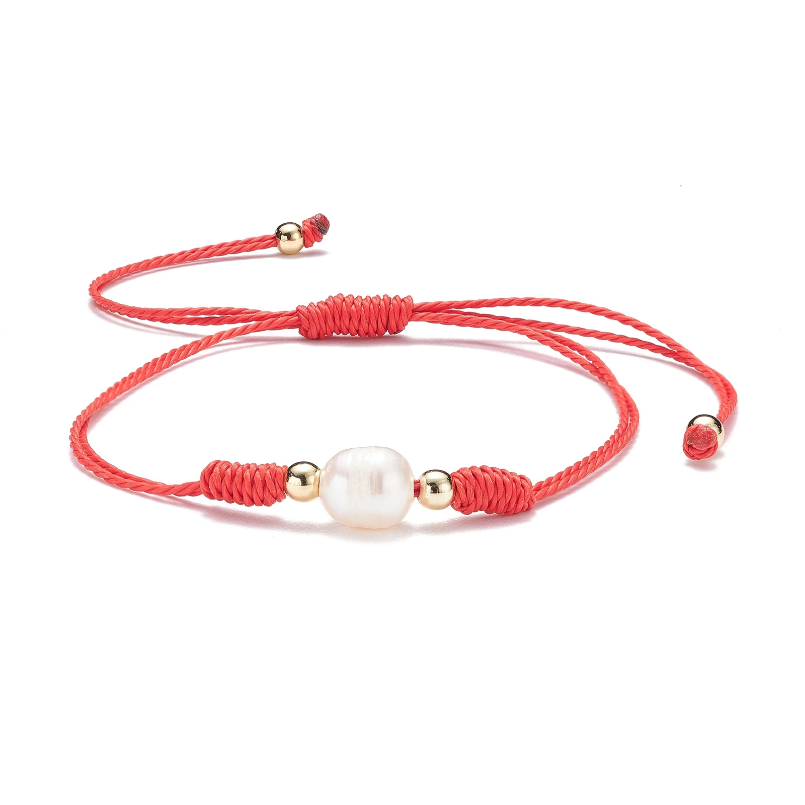 30pcs Adjustable Cord Bracelet With Natural Pearl Beads Friendship Bracelet For Women Girl Jewelry Gift Inner Diameter 1.2~9.5cm