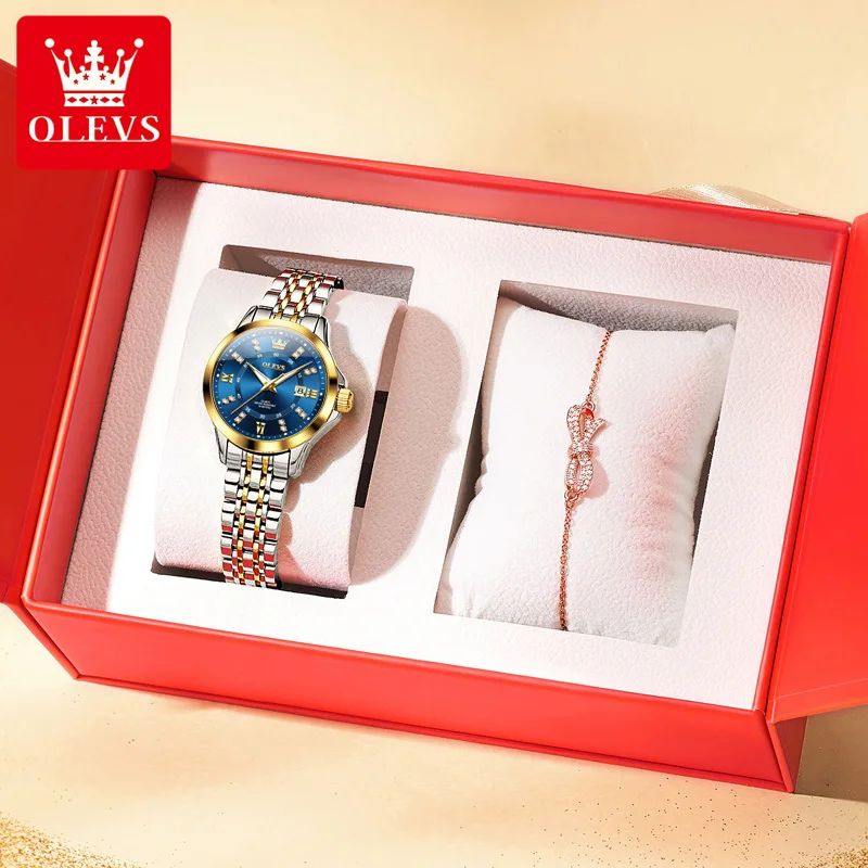 OLEVS 3620 Luxury Original Women's Watches Waterproof Calendar Quartz Watch Stainless Steel Strap Luminous Fashion Versatile