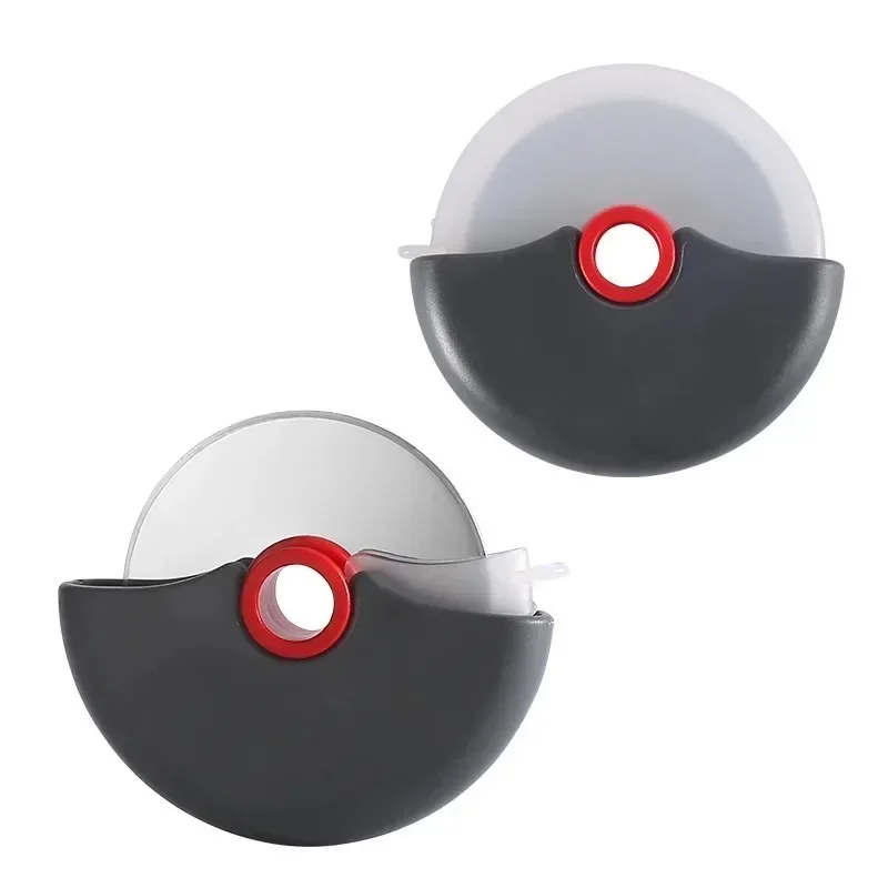 Stainless Steel Round Wheel Cutting Knife for Pizza with Lid Roller Dough Slicer Cutter Pastry Kitchen Baking Accessories Tools