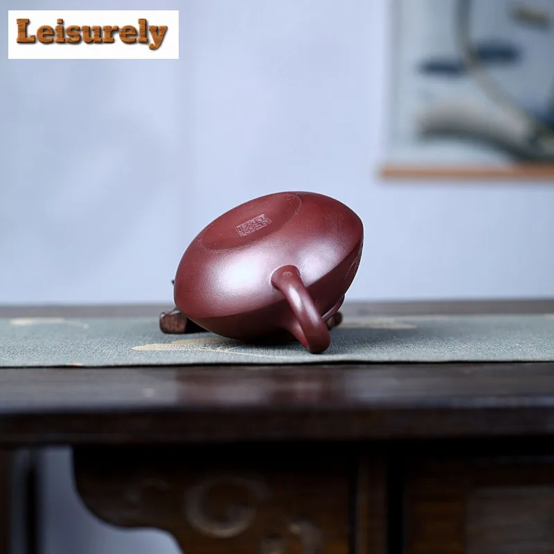180ml Antique Yixing Purple Clay Teapots Handmade Gourd Pot Raw Ore Purple Mud Kettle With Strainer Zisha Tea Set Tableware Gift