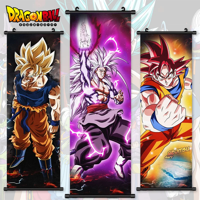 

Japan Dragon Ball Poster Canvas Print Animes Paintings Wall Goku Art Super Saiyan Picture Home Decor Hanging Scrolls Living Room