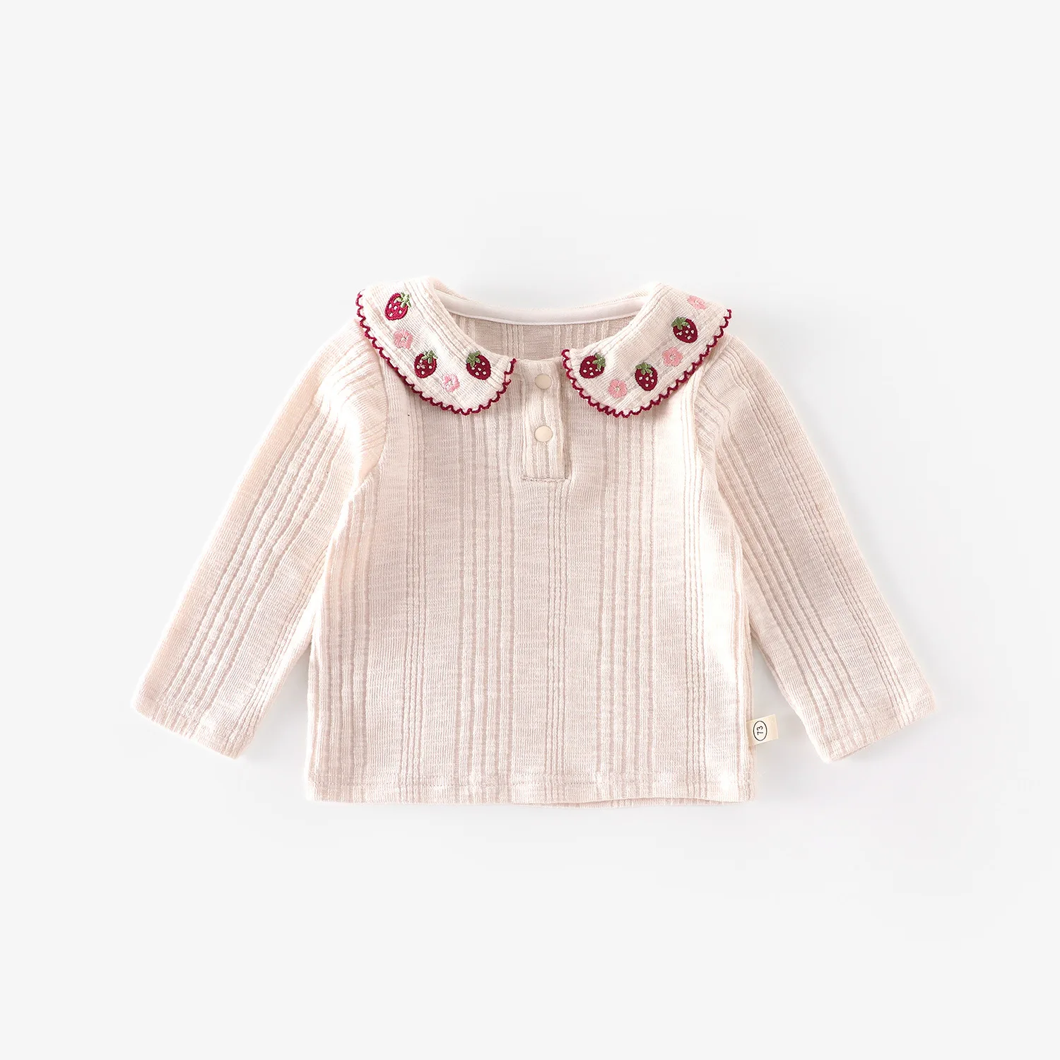 Girls Strawberry Embroidery Blouse Long Sleeve Autumn Top