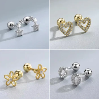 Orecchini a forma di cuore di nuova moda per le donne Orecchini a vite ipoallergenici con elica per cartilagine Orecchini per ragazze Accessori per piercing Regali di gioielli 1