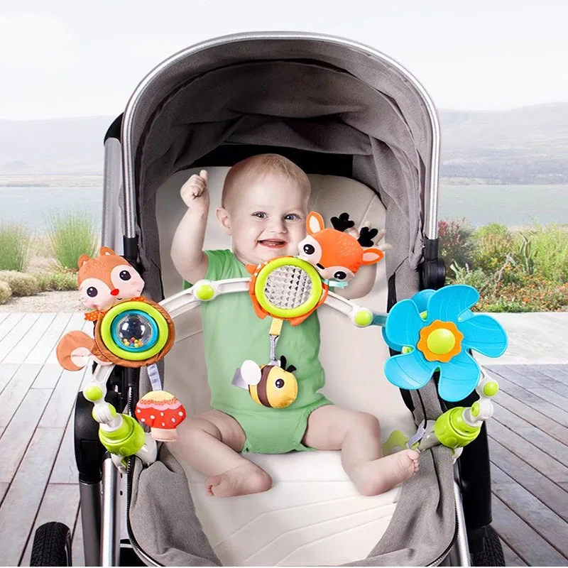 Jouets d'arc de poussette de bébé, jouets de hochet musical avec TeWindsor  pour landau CPull, jouet de développement mentaires oriel de siège de  voiture pour bébés de 0, 6, 12 mois - AliExpress
