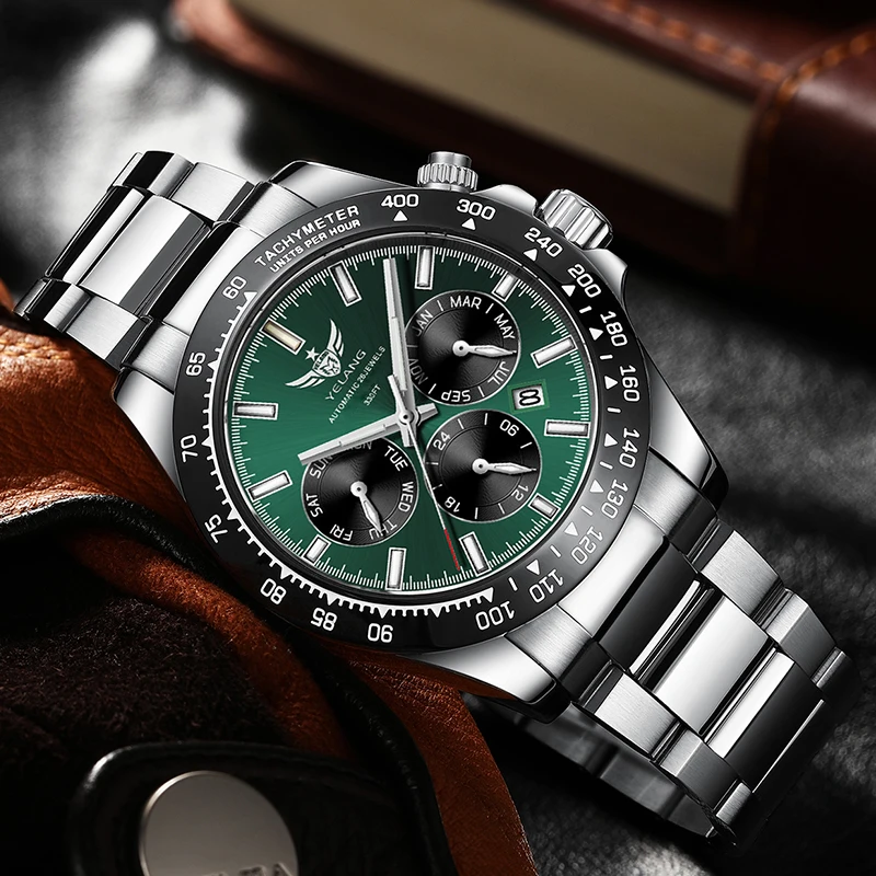 Yelang V1033 Men Sports Luminous Watch 42mmLuxury Japan 9120 Automatic Mechanical Sapphire 10Bar 100M Waterproof Watch