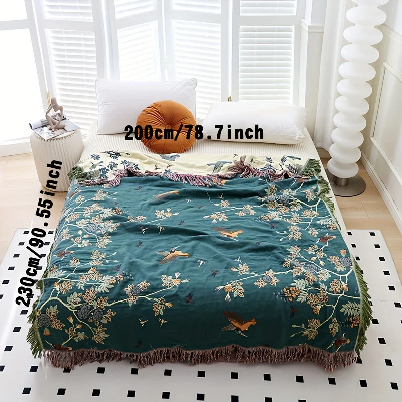Available on both sides dark or light, high-grade towel quilt, tassel design on all sides, cotton multi-layer gauze material, 5