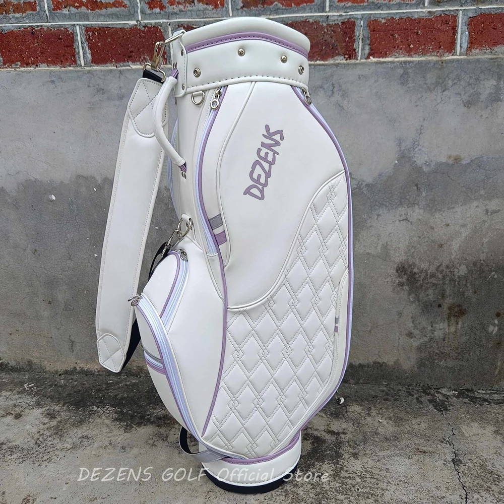 NEWWomensGolfCaddyBagHighqualitylightweightwhitepurpleGolf