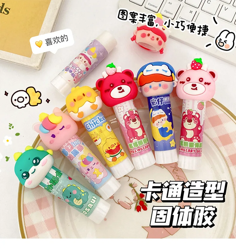 Glue Stick Cute Cartoon Plastic Solid Glue Children Stationery for Office  Schools Glue Stick