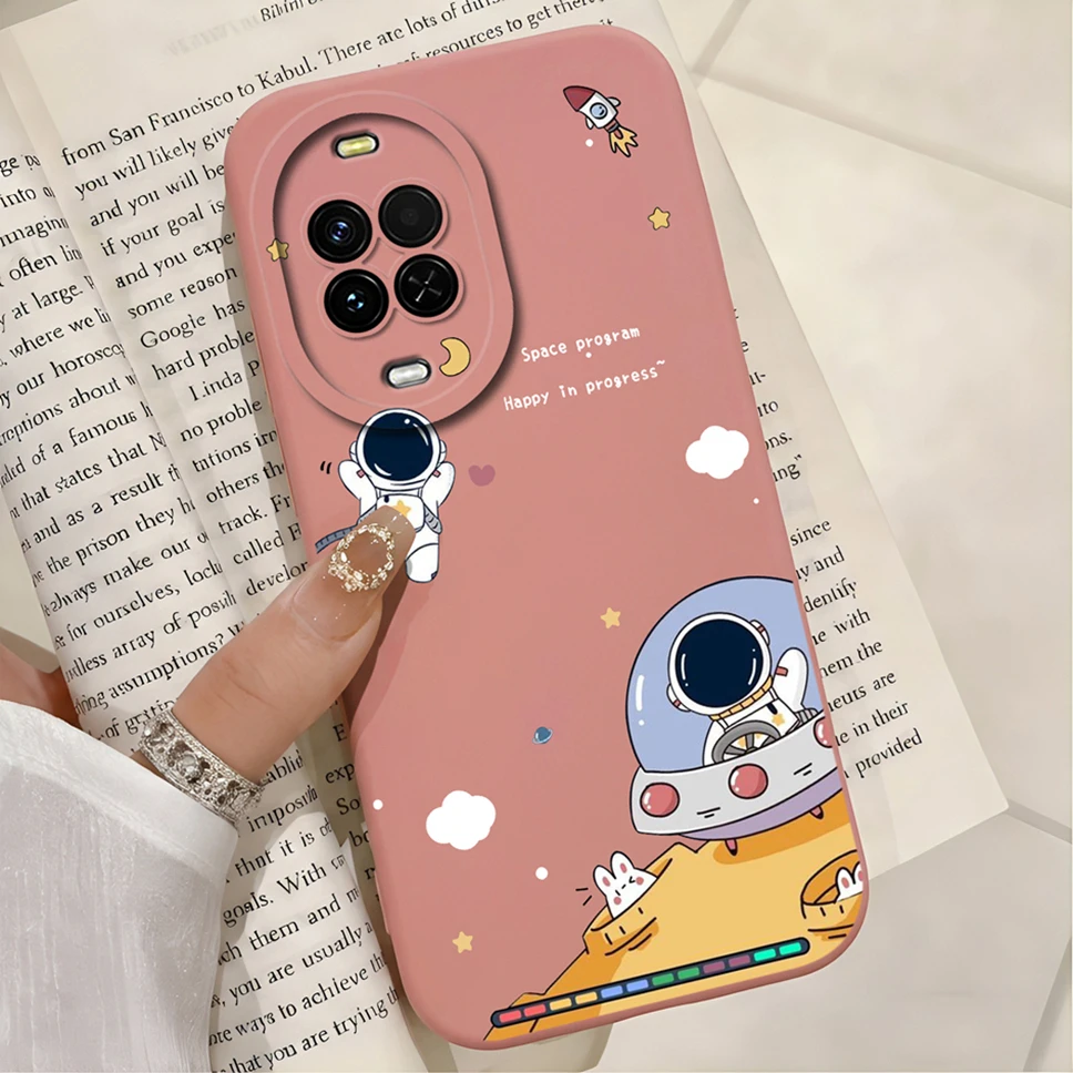 Cute Astronaut Soft Liquid Silicone Anti-Drop Phone Case - Smooth Protective Cover