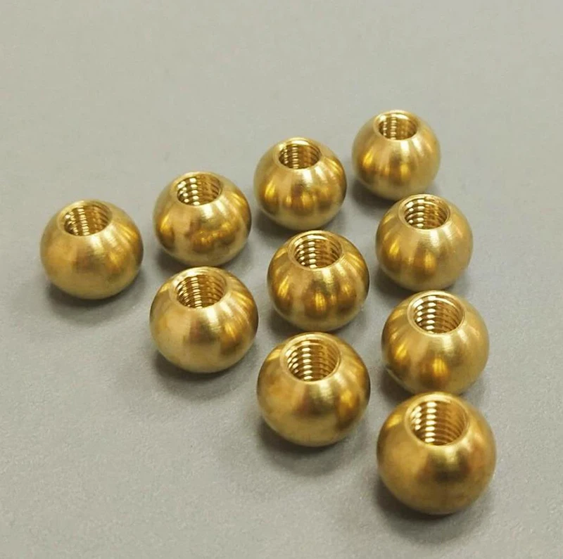 5pcs Brass Ball with Thread Hole M4 M5 M6 M8 for CNC Lathes Copper