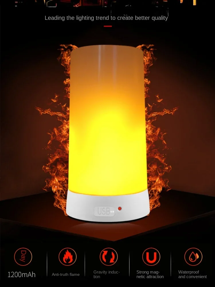 LED Flame Lamps for Room Simulated Flame Night Lights Lava Lamps Indoor Bar Ktv Wedding Decoration for Christmas New Year Gift 6