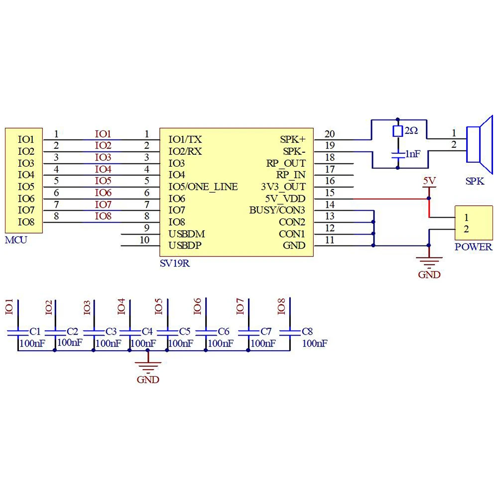 DY-SV19R DY-SV19T Sprachwiedergabemodul MP3 WAV Decod 32Bit 32GB IO Trigger UART Steuerung Speicher Audio USB Flash Speicher TF Karte – Detail 24