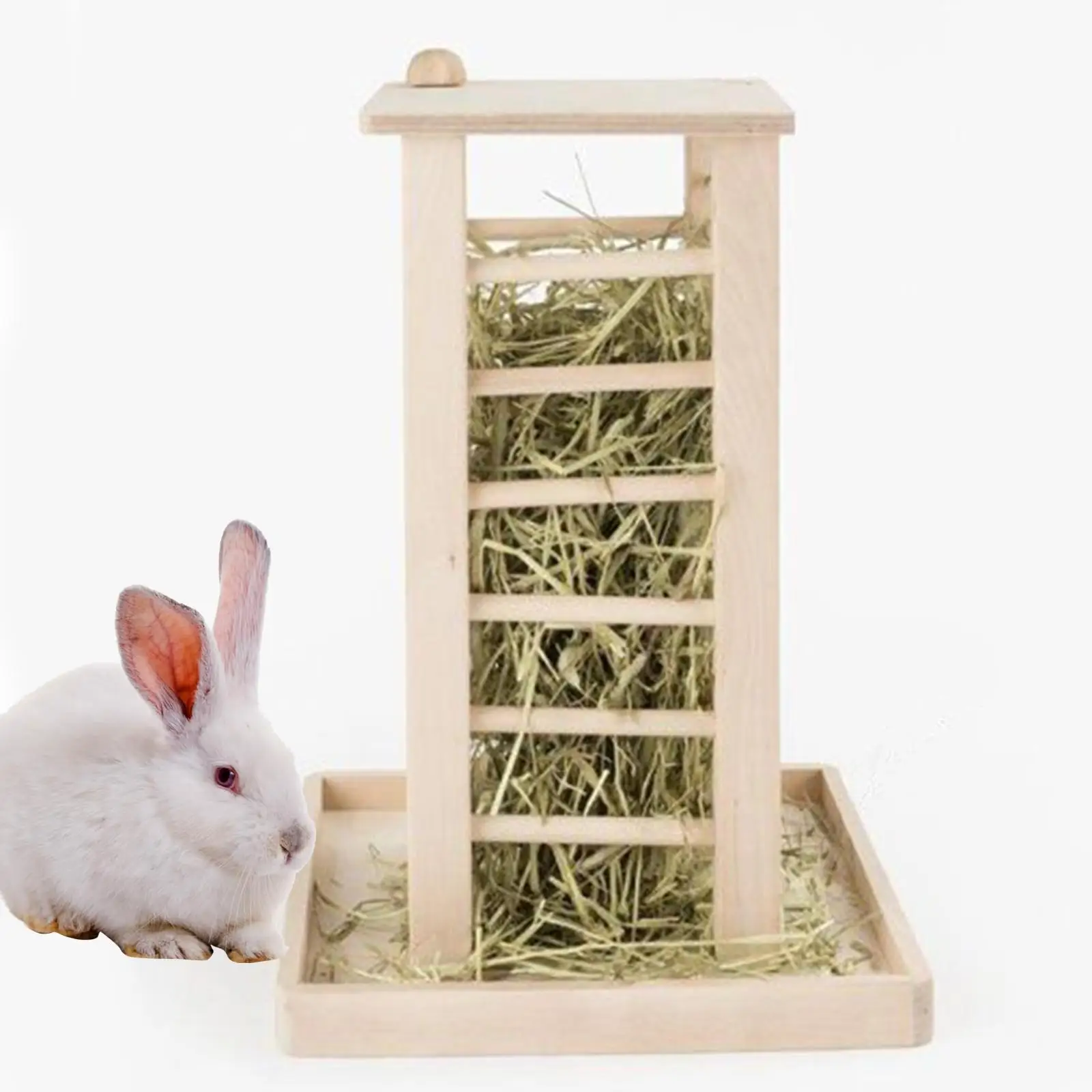 

Hay Holder Hay Container Bunny Hay Manger Feeder Wooden Rabbit Hay Feeder for Cage Small Animals Guinea Pig Hedgehog Chinchilla