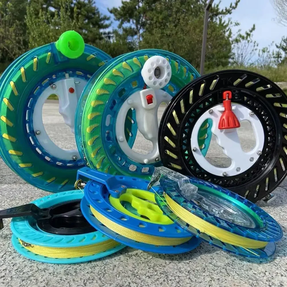

Kite Reel Blue Ball Hand Grip Wheel 200M Line Flyer Handle Tool Rope Line Outdoor Round Blue for Kite Flying Mute Wheel