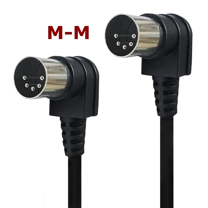 수-암 플러그 연장 코드 라인 MIDI 케이블 din-5pin 어댑터, 90 도 엘보 케이블, DIN 플러그 5 핀, 0.5m, 3m