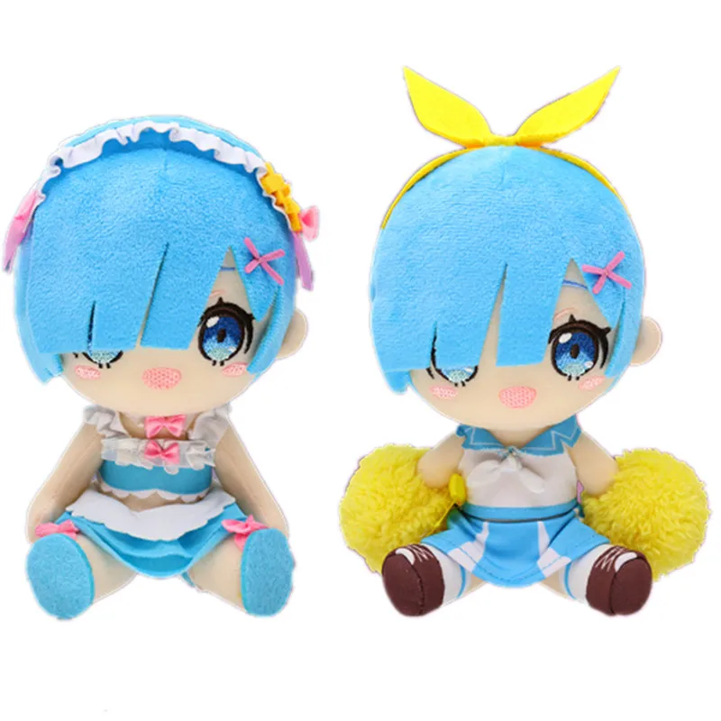 

New Kawaii Anime Re: Life in a Different World from Zero Rem Cheerleading Plush 16CM Kids Stuffed Toys For Children Gifts