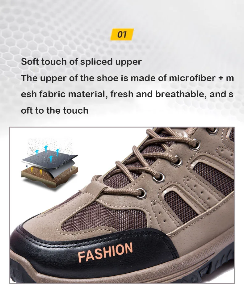 Description Picture 4 of itemOulylan Men Shoes Breathable Non Slip Outdoor Hiking Shoes Mountain Climbing Sport Male Hunting Trekking Sneaker for Men