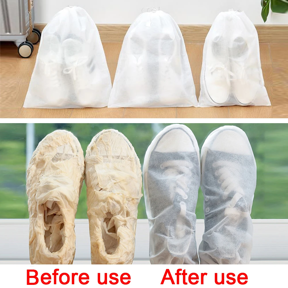 

1pc Shoes Storage Bag Closet Shoe Organizer Non-Woven Travel Portable Bag Waterproof Pocket Clothing Classified Hanging Bag