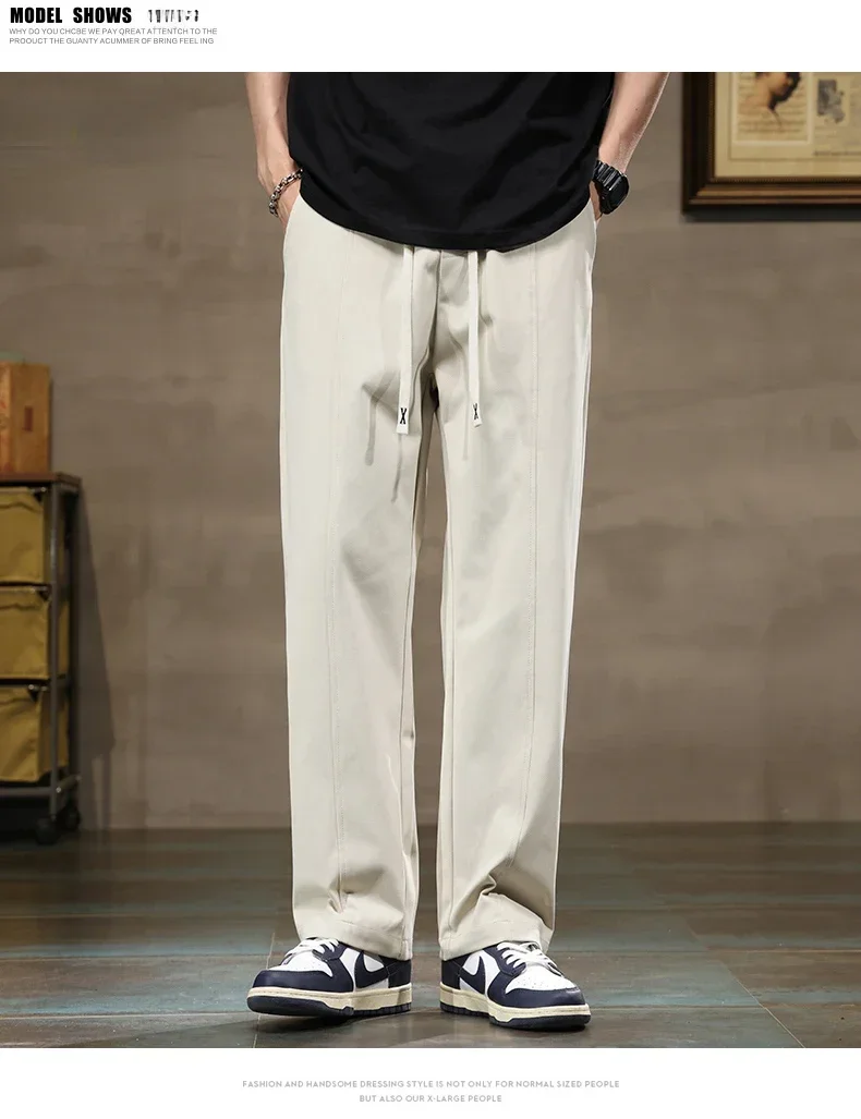Description Picture 4 of itemBaggy Striped Sweatpants for Men Straight-Leg Pants Fashion Hip Hop Streetwear Harajuku Trousers Casual Bottoms Y2K Male Clothes