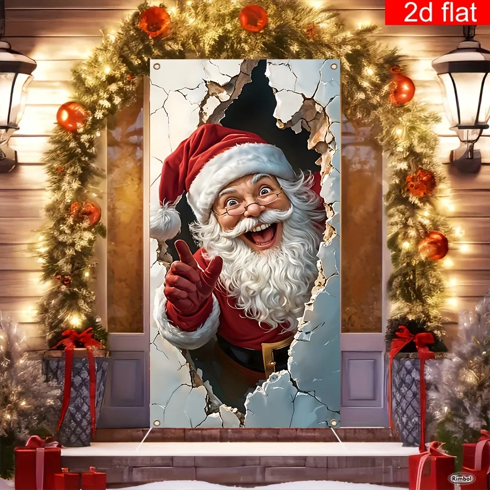 1pc2D flach, Frohe Weihnachten Banner, geeignet für Heiligabend, Winter-Neujahrsfeiertagsdekoration, keine Strom erforderlich wsj – Detail 2