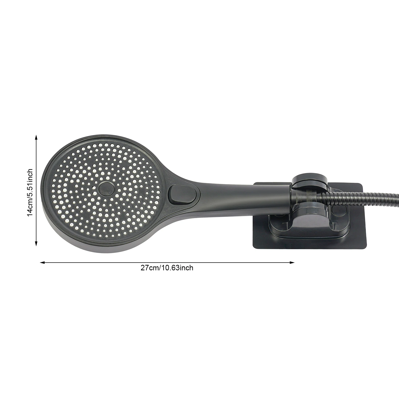 Schwarzes modernes Badezimmer-Duschset mit 3 Sprühmodi (Regen/Pulse/Jet), 4,92 Fuß langer Schlauch, ideal für den privaten und gewerblichen Gebrauch – Detail 2