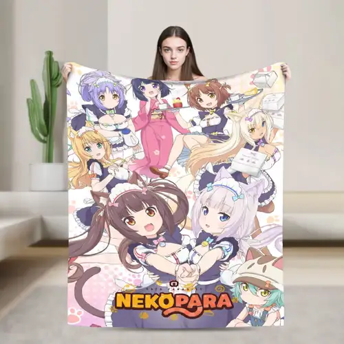 Shigure Minaduki and Fraise Nekopara Anime Blanket  Flannel Funny Soft Throw Blankets for Bed Sofa Autumn/Winter - Image 23