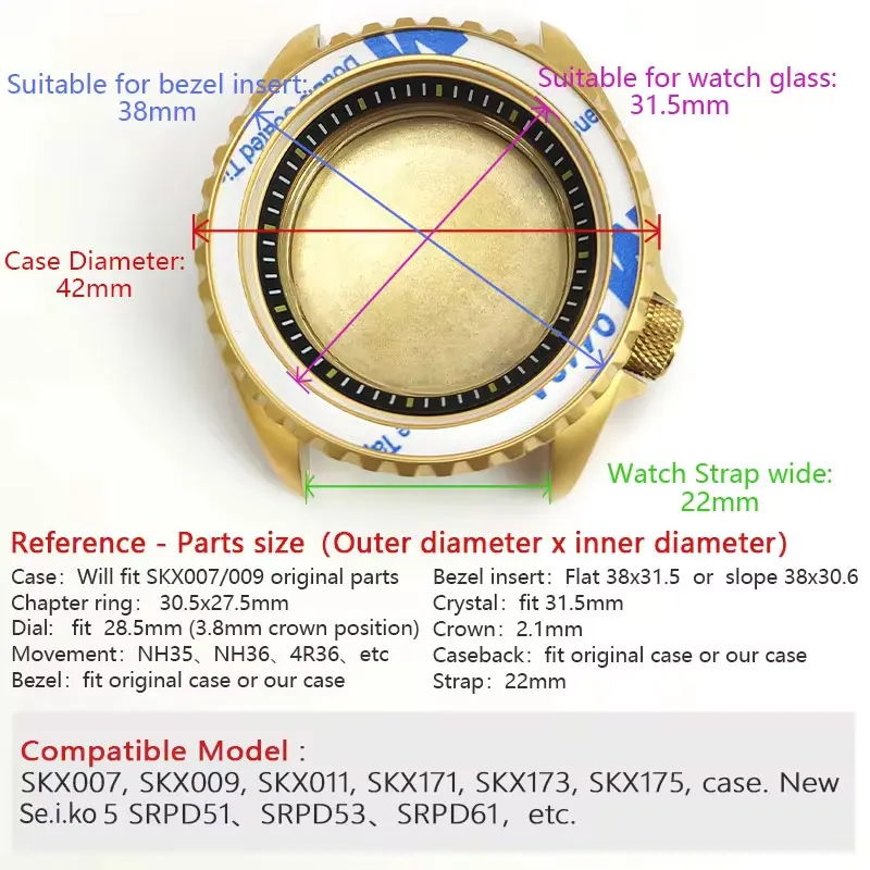 Watch Case Seiko Skx007 Dimensions Skx007 Case Diameter Seiko