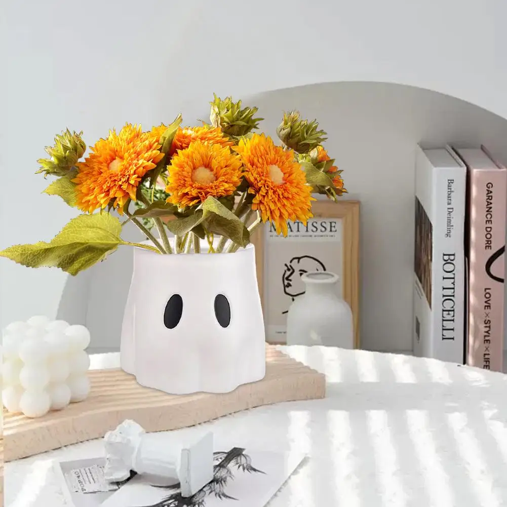 Halloween Ghost Flower Pot Decoration Ornaments Creative Large Ghost Planter Home Decoration Garden Bucket Decor Planter