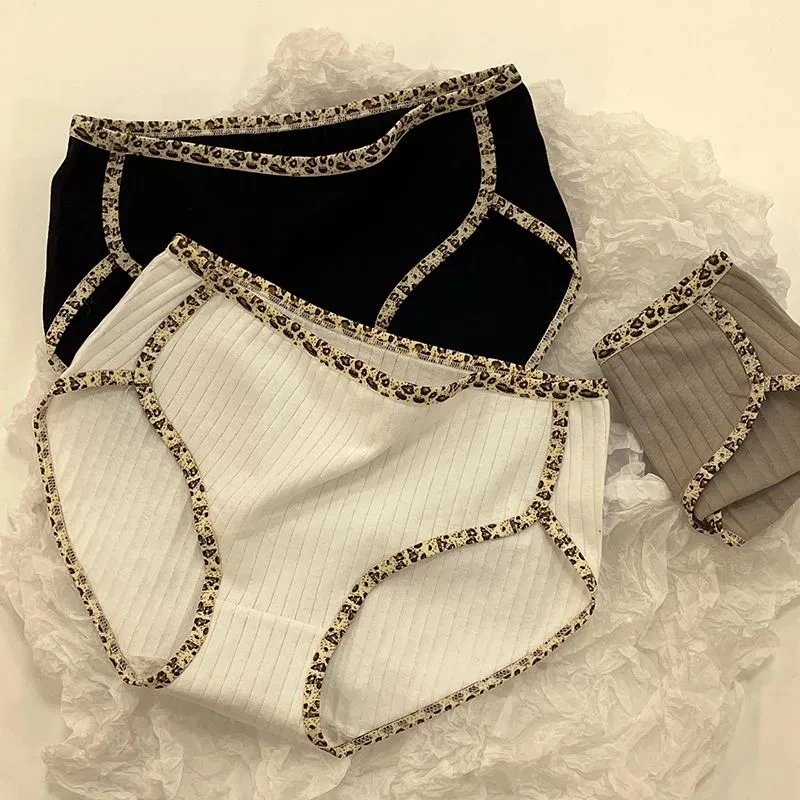 

Yasuk Fashion Menstrual Women Girl Sweet's Breathable Cotton Soft Leopard Plaid Sexy Cute Color Underpants