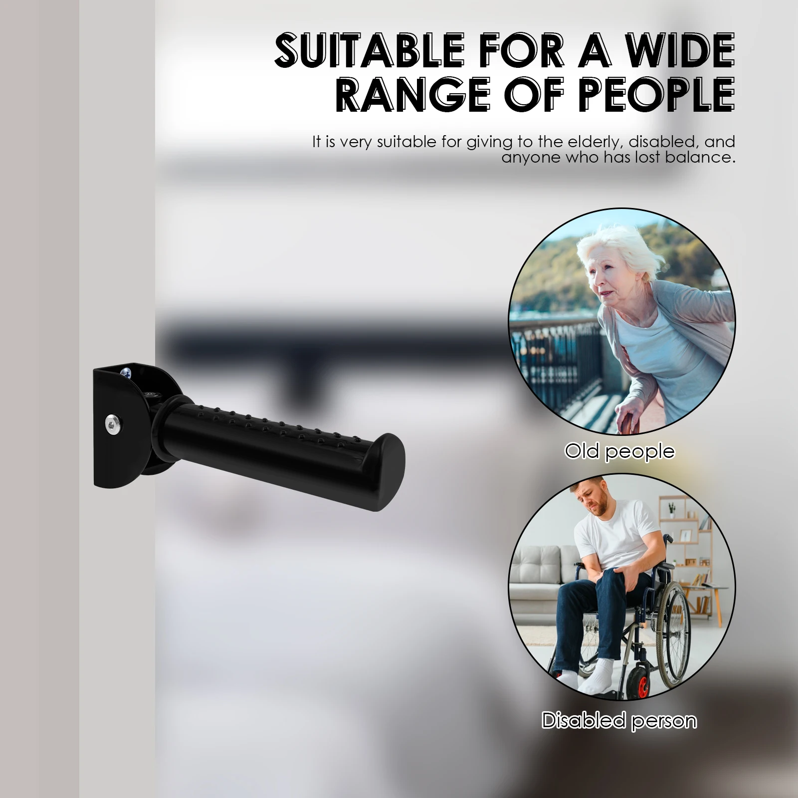 New Doorway Flip Assist Handle 5.5 Inch Foldable Flip Up Grab Bar Nonslip Extended Stair Assist Grab Bar Door Assistant Support