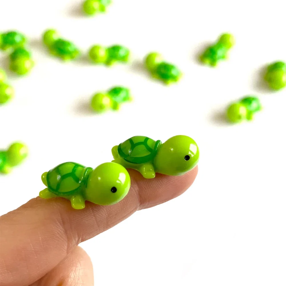 50pcs Adorable Mini Resin Turtle Miniature Cute Fairy Garden Ornament Micro Landscape Turtles Home Plants DIY Craft Decoration 3