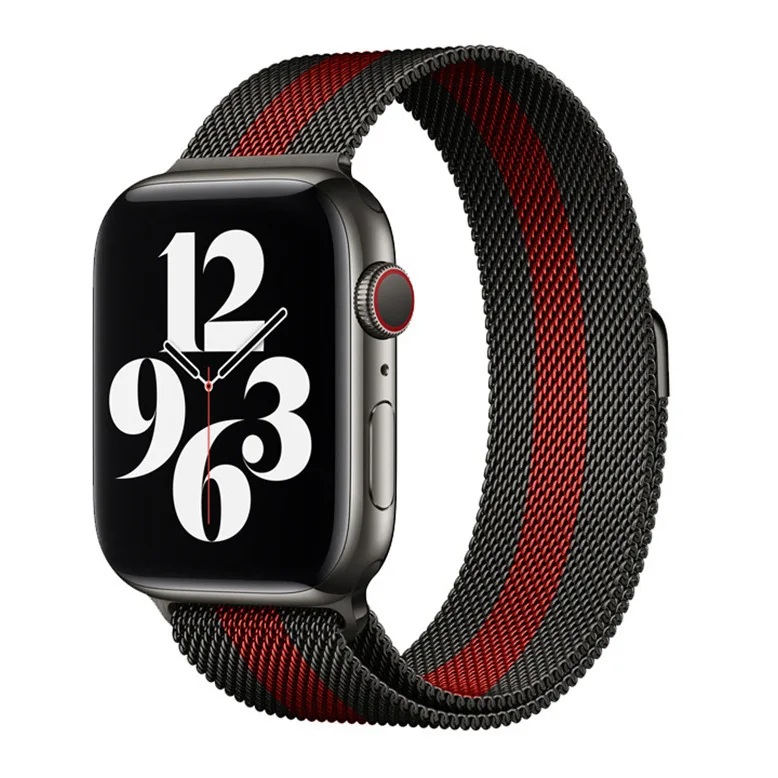 

Подходит для Apple Watch Миланская петля с магнитным кольцом, ремешок для часов iWatch, ремешок для часов из нержавеющей стали