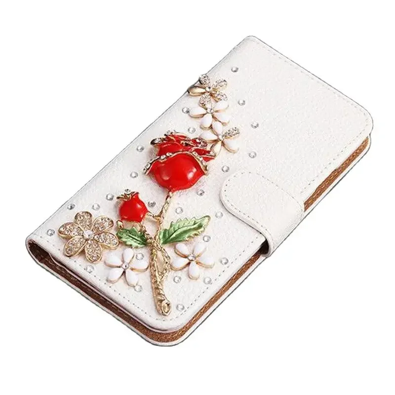 Luxury Crystal Rhinestone Wallet Leather Purse Flip Card Pouch Stand Cover Case For SamsungS22 S23 S9 S24 S20 PLUS Note 9 10 20